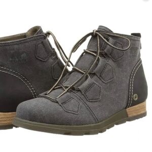Sorel Major Lace Boots Women’s US 7.5, EU 38.5 Gray Waterproof Canvas NL2163-010